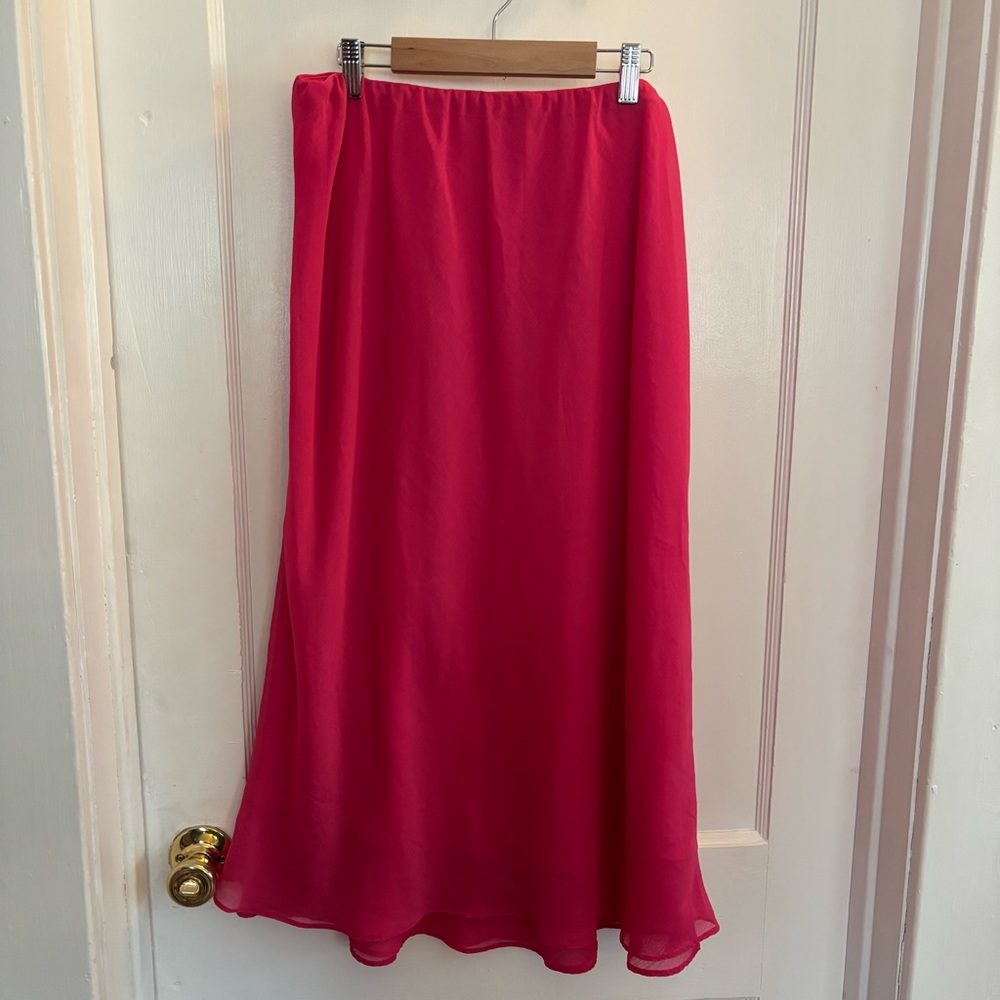 Cato Hot Pink Midi Skirt—built in slip